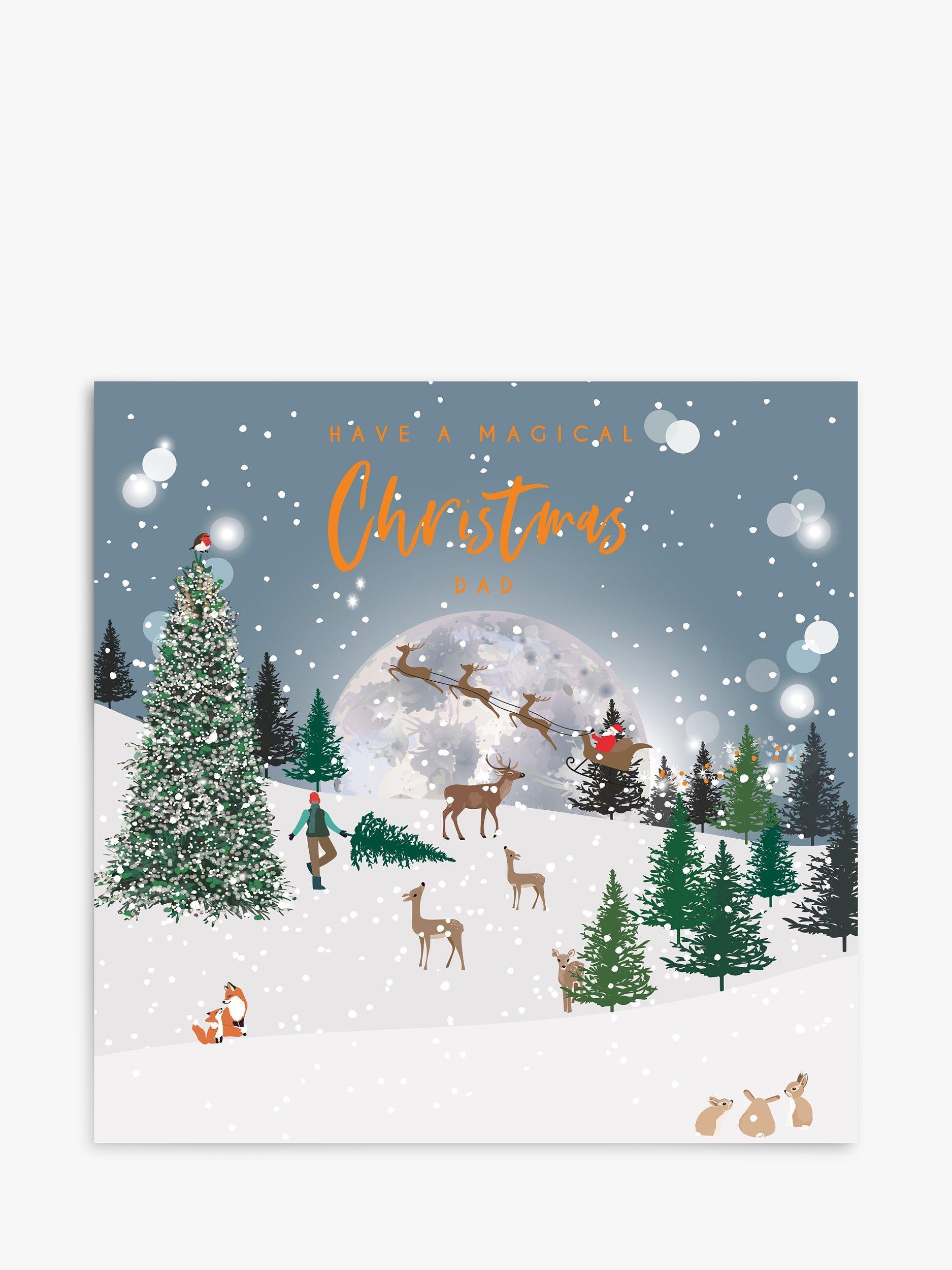 Belly Button Designs Reindeer Moon Dad Christmas Card
