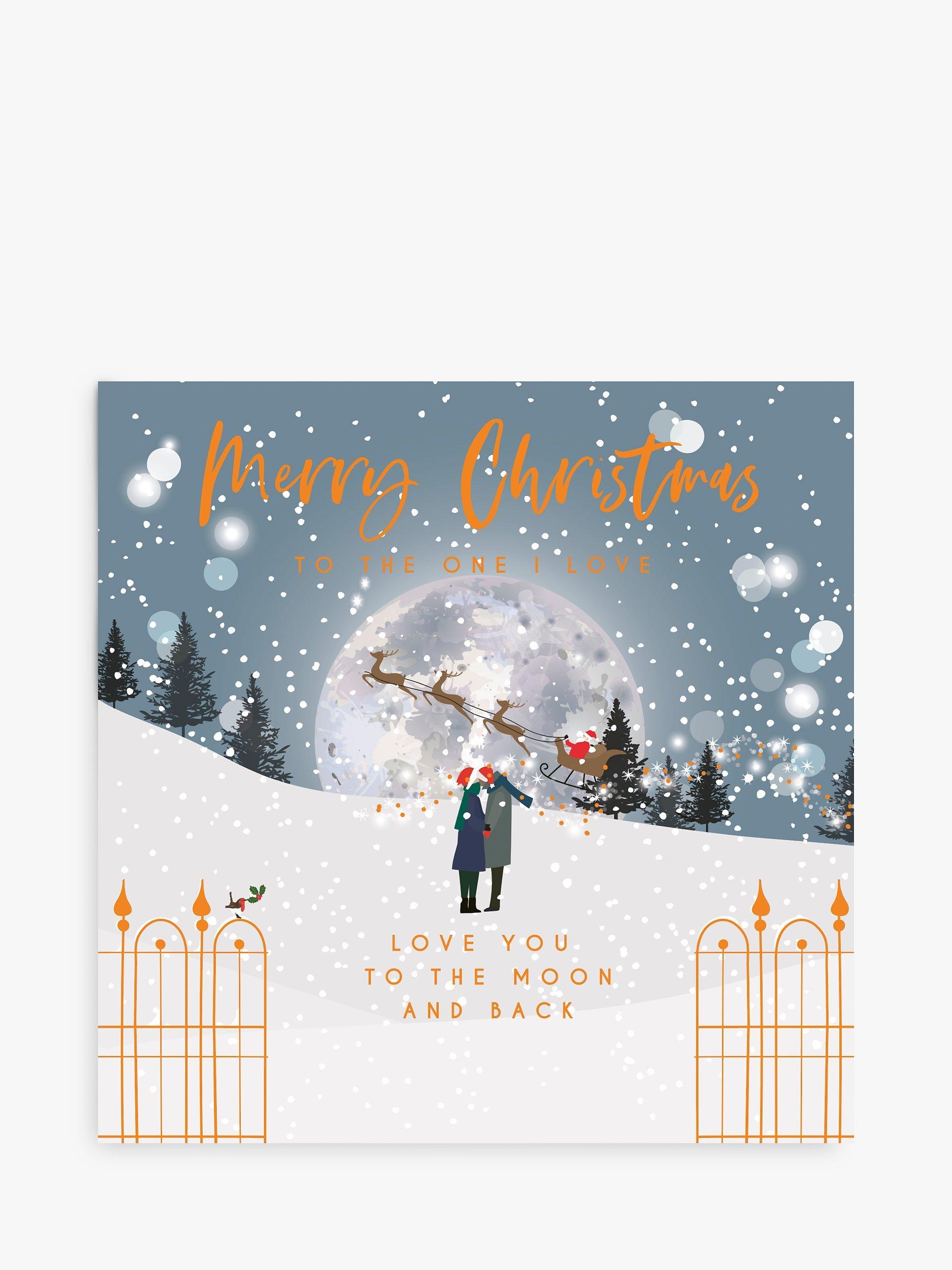 Belly Button Designs One I Love Christmas Moon Christmas Card