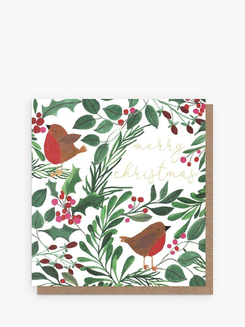 Caroline Gardner Festive Robins Christmas Card