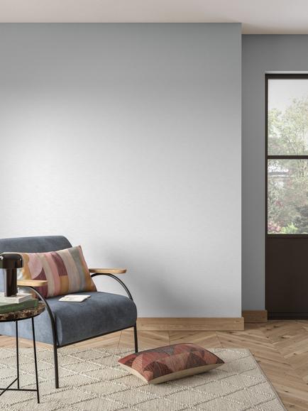 John Lewis Strie Vinyl Wallpaper - view 2, Silver Grey