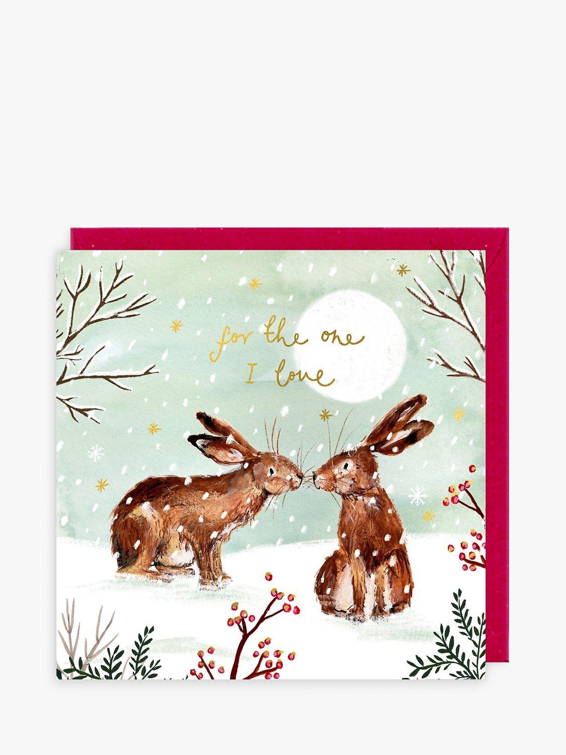 Louise Mulgrew Designs For the One I Love Hares Christmas Card