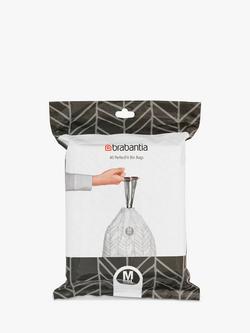 Brabantia PerfectFit Bin Bags, Code M, 60L, Pack of 40, White