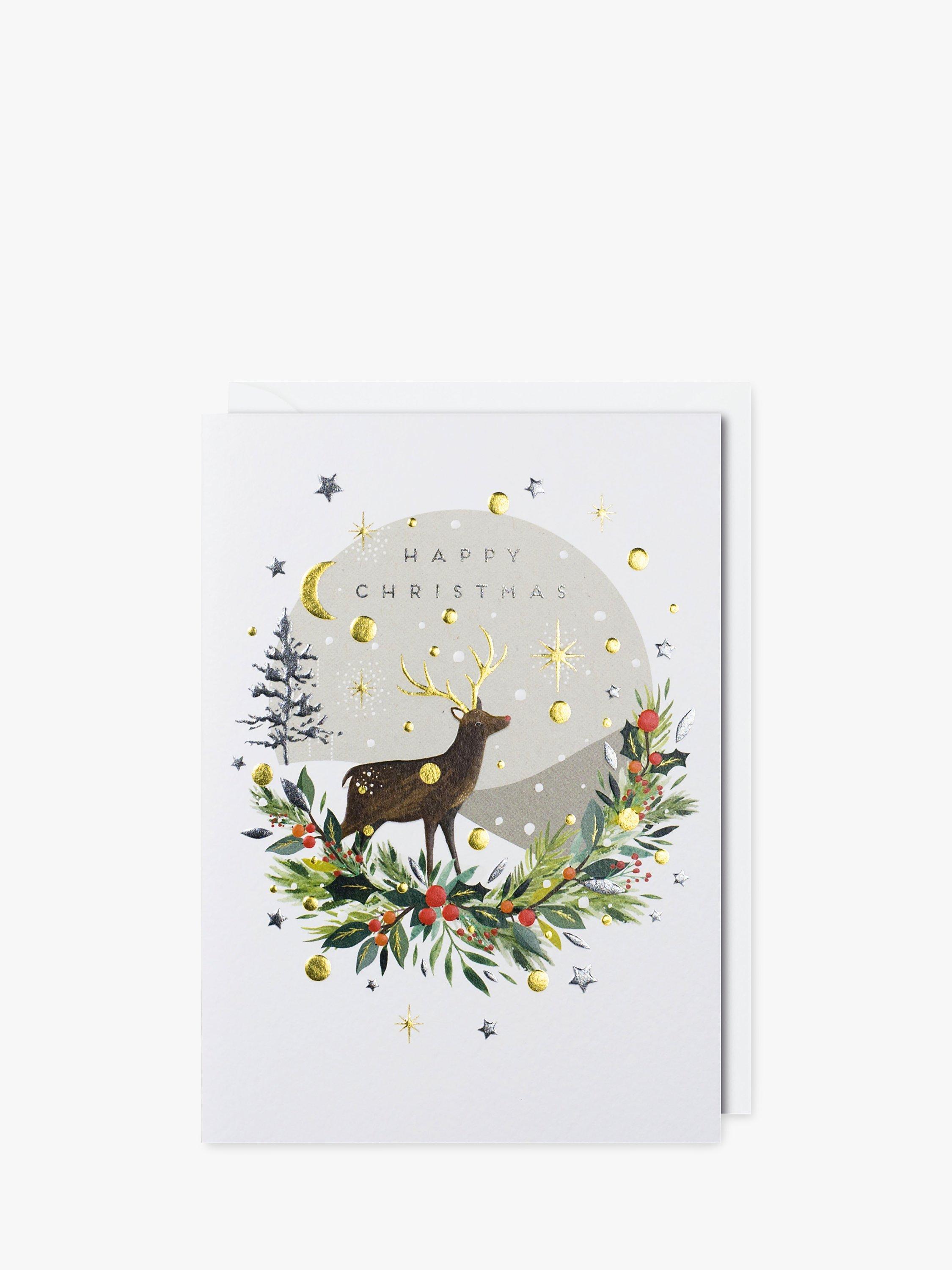 Paperlink Circle Deer Scene Christmas Card