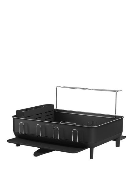 Simplehuman Steel Frame Dish Rack, Matte Black Steel, Black