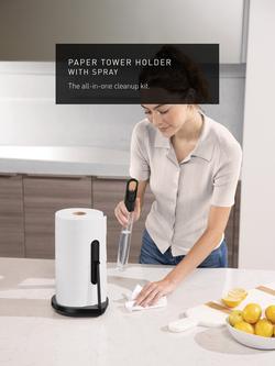 Simplehuman Kitchen Roll Holder and Spray Pump, Matte Black Steel - view 2, Black