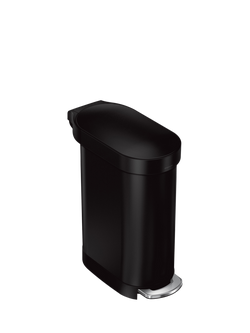 Simplehuman Slim Pedal Bin, Black, 45L, Black