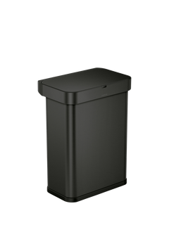 simplehuman Rectangular Sensor Bin with Voice Control, 58L, Matte Black Steel