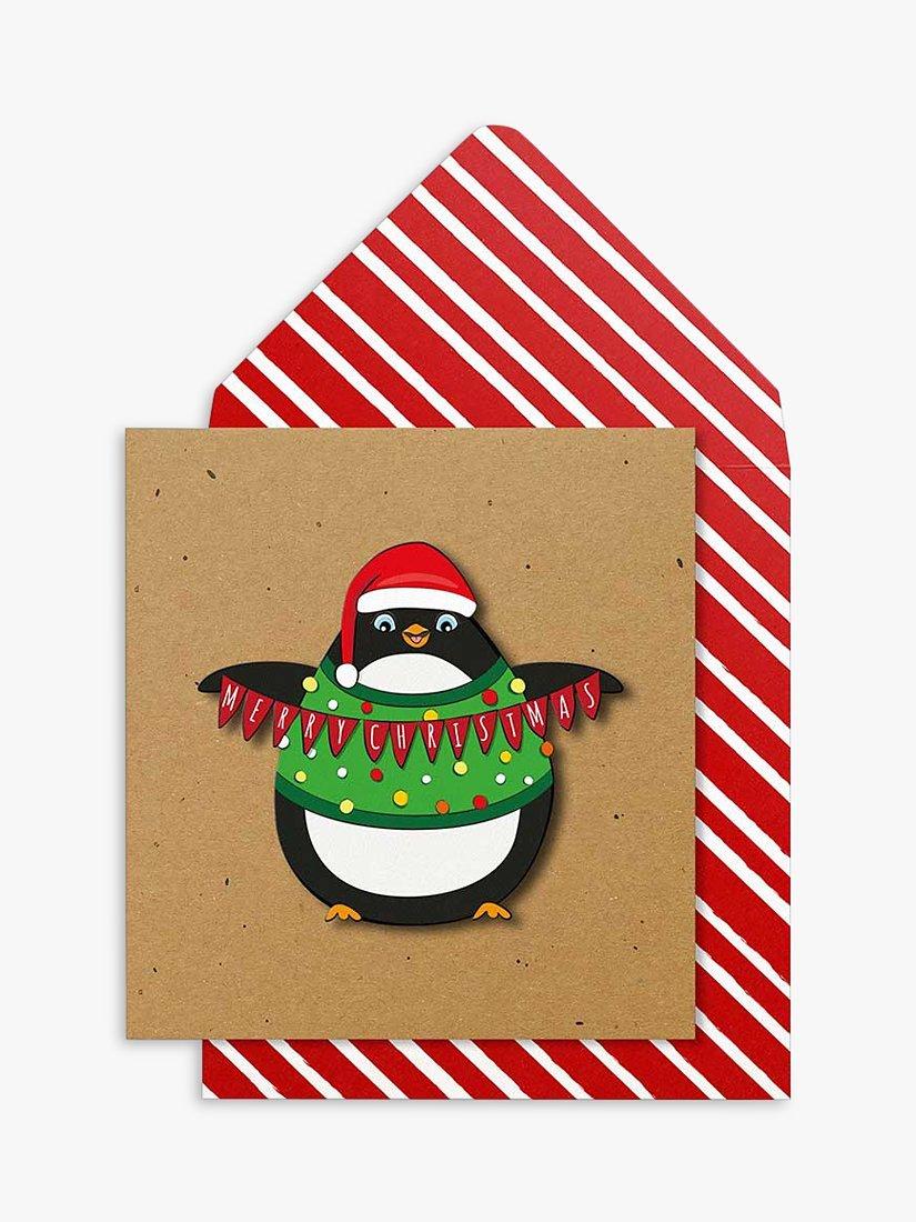 Tache Crafts Penguin in Jumper Christmas Card