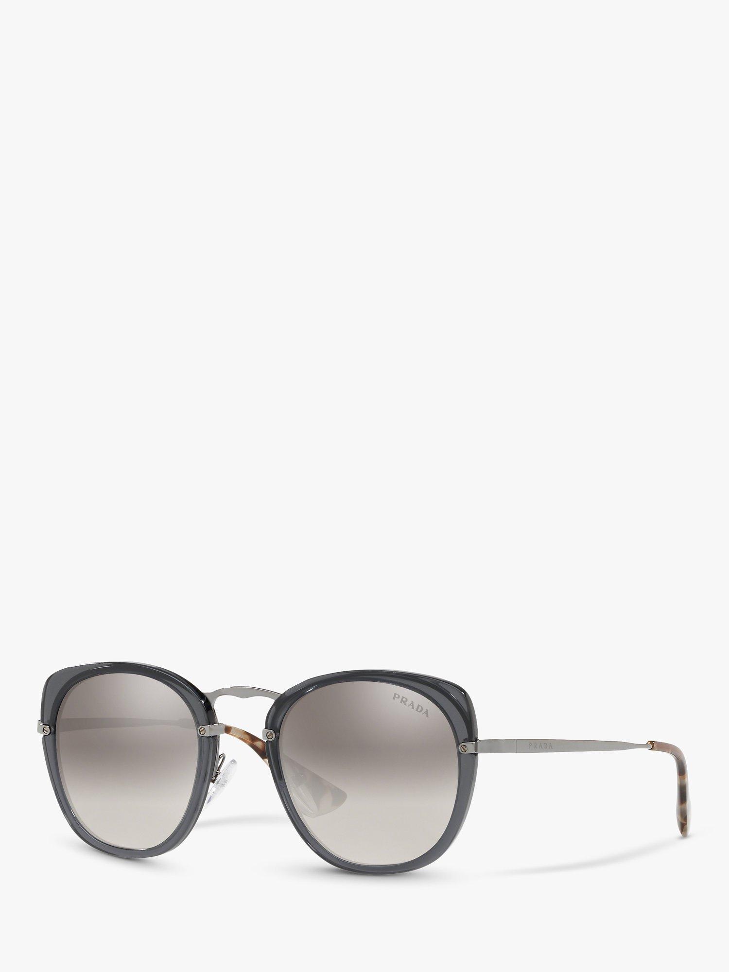 Prada PR 58US Women's Catwalk Oval Sunglasses, Grey/Mirror Grey