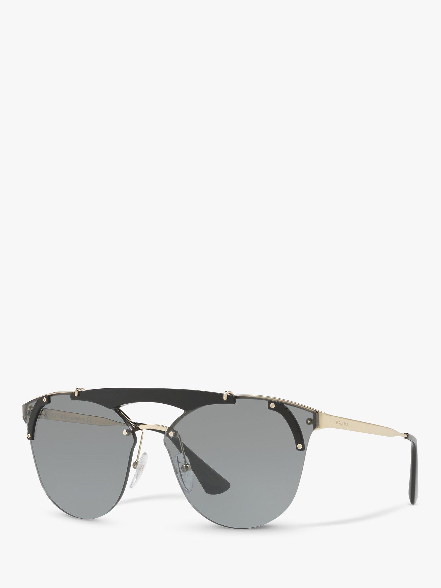 Prada PR 53US Women's Absolute Round Sunglasses, Pale Gold/Black