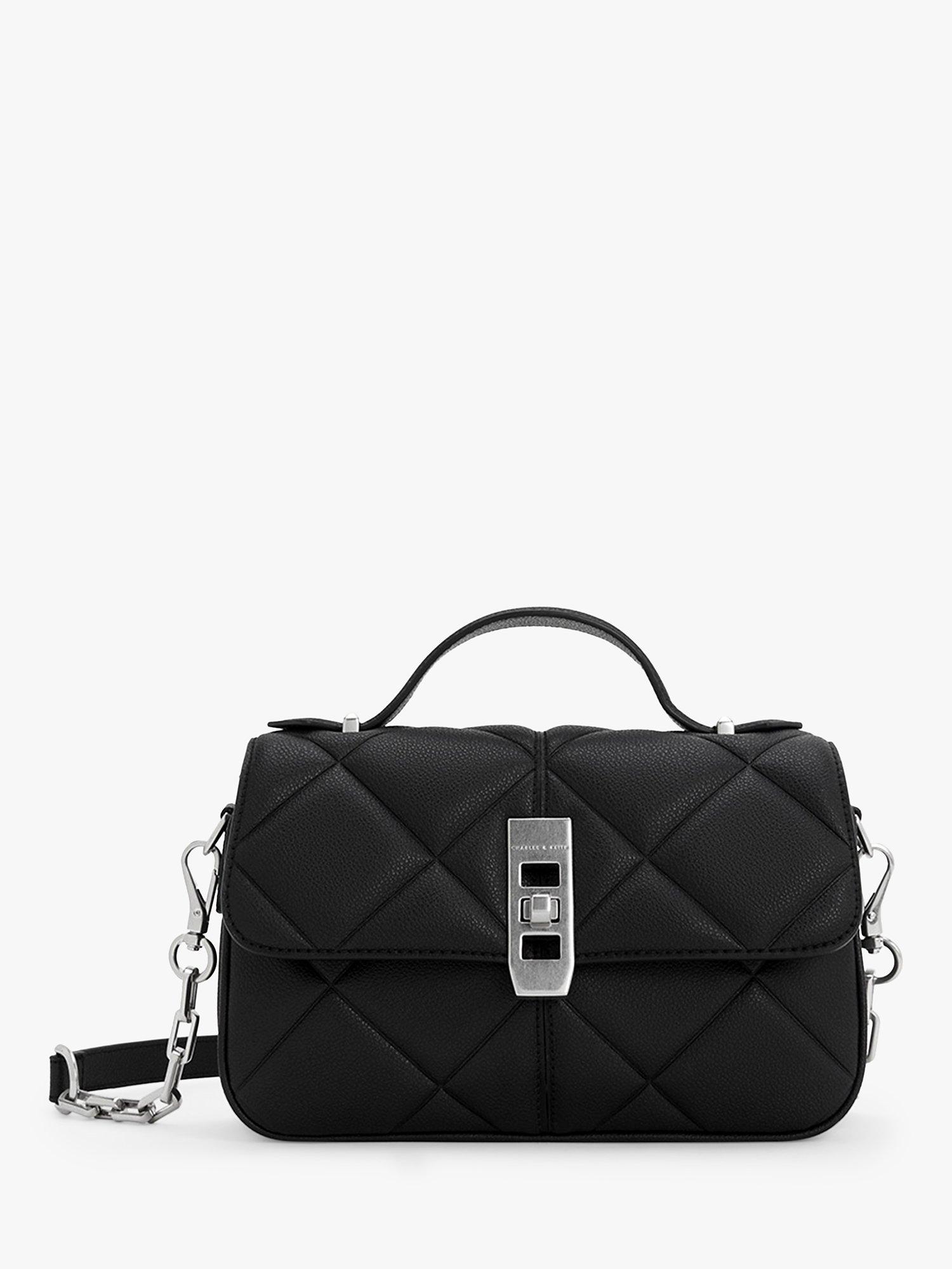 CHARLES & KEITH Anwen Top Handle Cross Body Bag, Black