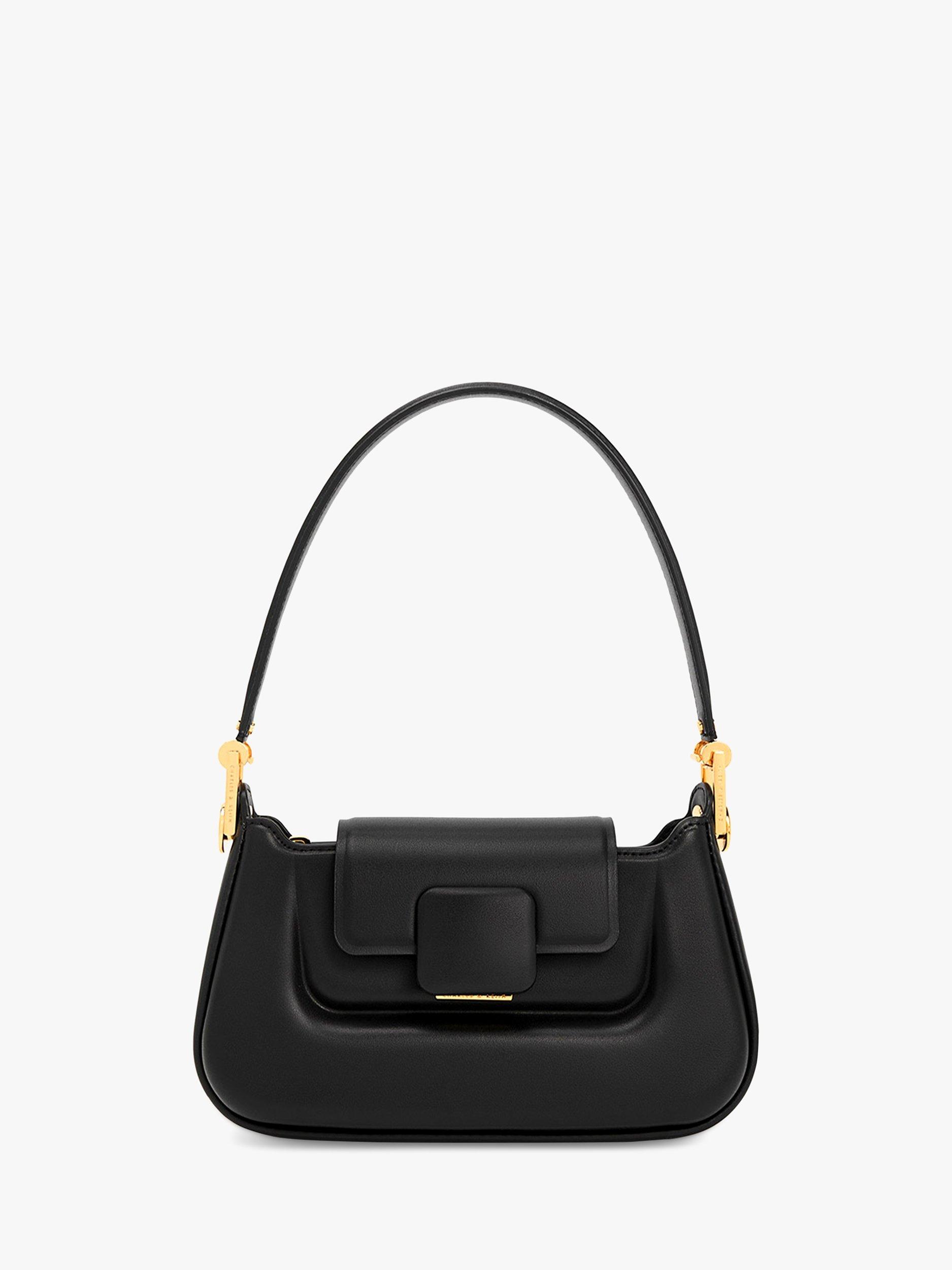 CHARLES & KEITH Koa Top Handle Shoulder Bag, Black