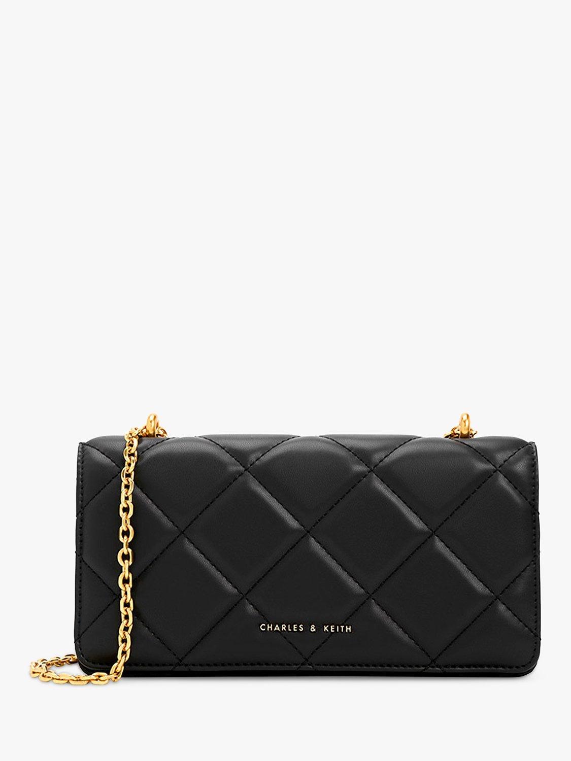 CHARLES & KEITH Paffuto Quilted Chain Strap Wallet Bag