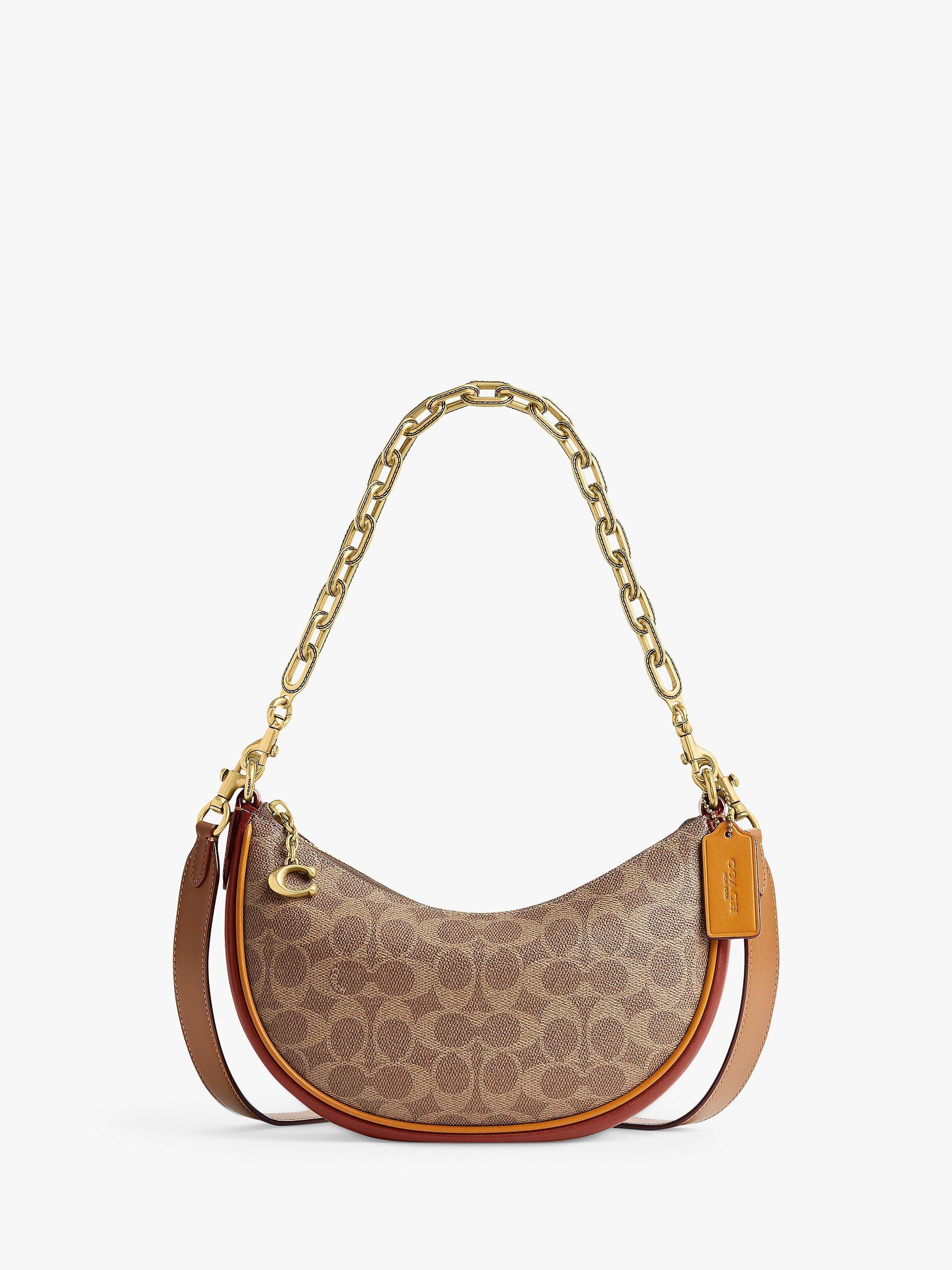 Coach Mira CC Signature Crescent Crossbody Bag Tan