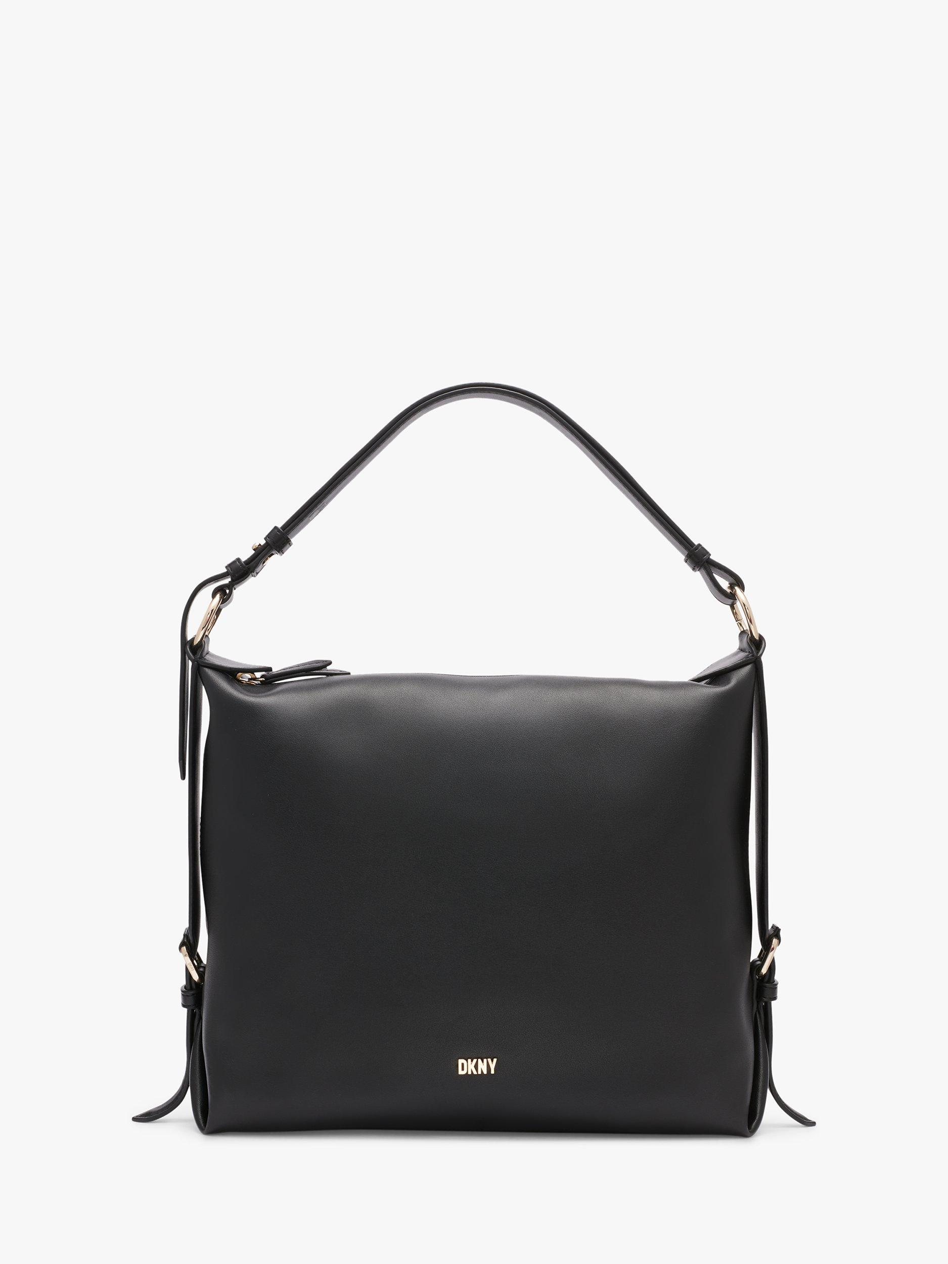 DKNY Village Small Leather Hobo Bag, Black