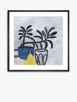 John Lewis Bianca Harrington 'Morning Tea' Framed Print & Mount, 60 x 60cm, Blue/Multi, Blue/Multi