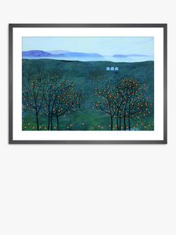 John Lewis Andrew Lansley 'Orange Grove' Framed Print & Mount, 60 x 80cm, Blue/Orange, Blue/Orange