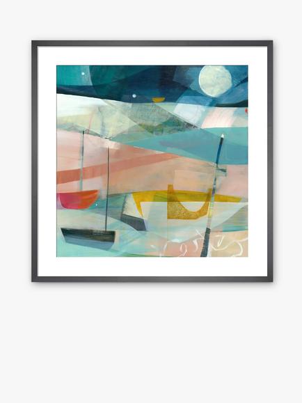 John Lewis Louise Body 'Safe Journey' Framed Print & Mount, 50 x 50cm, Blue/Multi, Blue/Multi