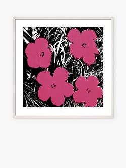 John Lewis Andy Warhol 'Flowers' Framed Print & Mount, 50 x 50cm, Pink