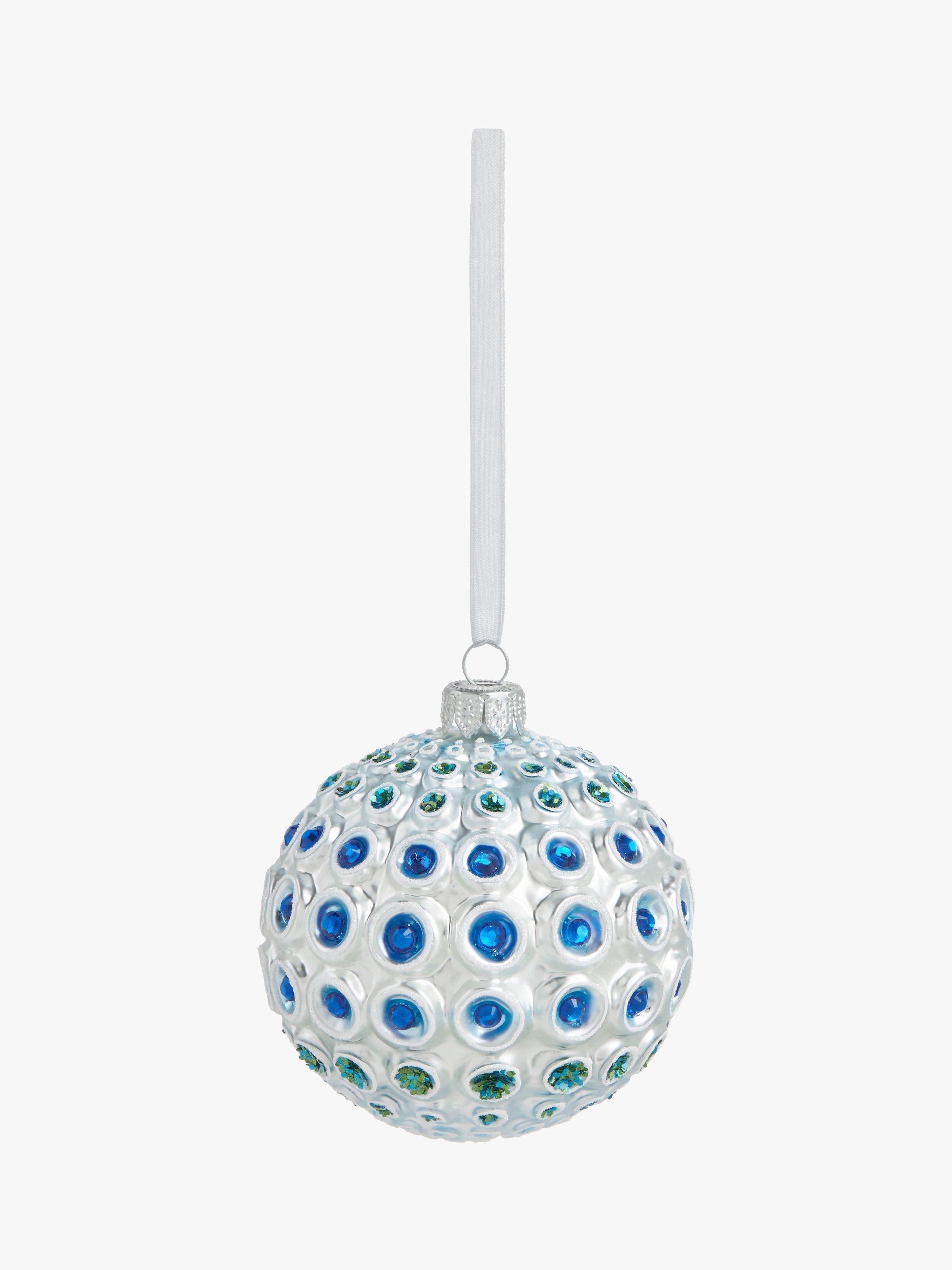 John Lewis Beyond Christmas Glitter Crater Bauble