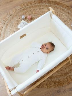 Clair De Lune Organic Cotton Folding Crib - view 2, Natural/Cream