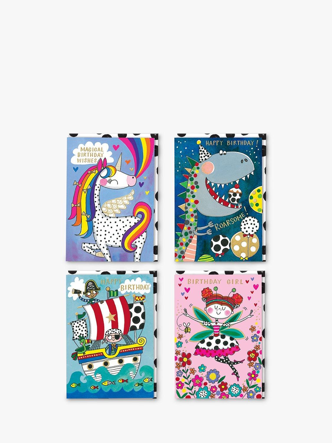 Rachel Ellen Kids Birthday Cards, Set of 4