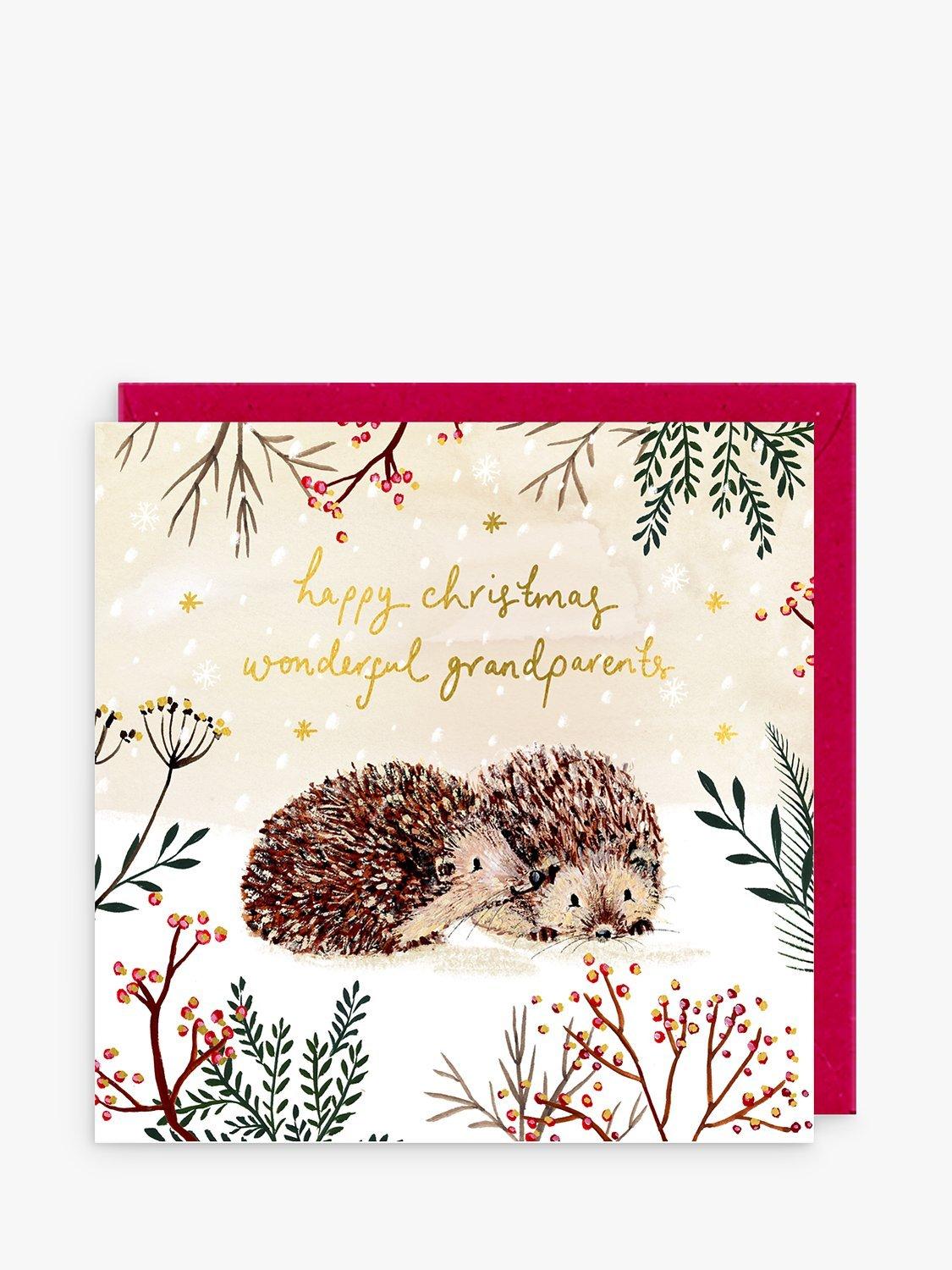 Louise Mulgrew Designs Hedgehog Kisses Grandparents Christmas Card