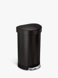 simplehuman Semi-Round Pedal Bin, Black, 45L