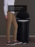 simplehuman Semi-Round Pedal Bin, Black, 45L