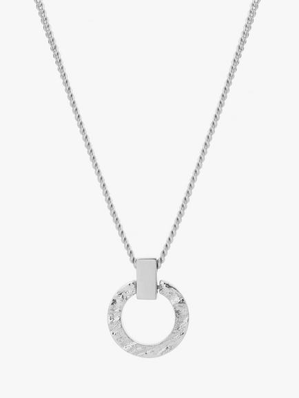 Tutti Palm Collection Textured Circle Pendant Necklace, Silver