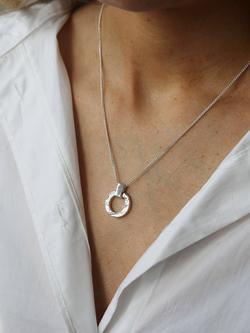 Tutti Palm Collection Textured Circle Pendant Necklace - view 2, Silver