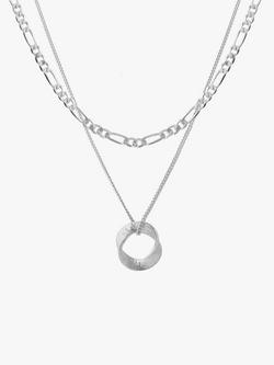 Tutti Cypress Double Layer Pendant Necklace, Silver