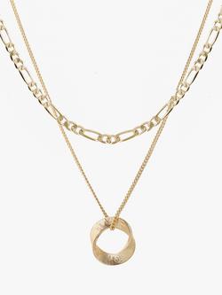 Tutti Cypress Double Layer Pendant Necklace, Gold