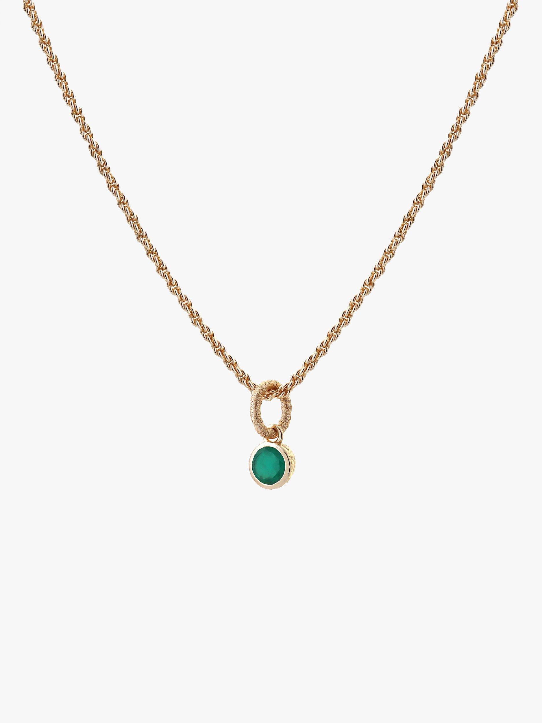 Tutti & Co May Birthstone Necklace, Green Onyx/Gold