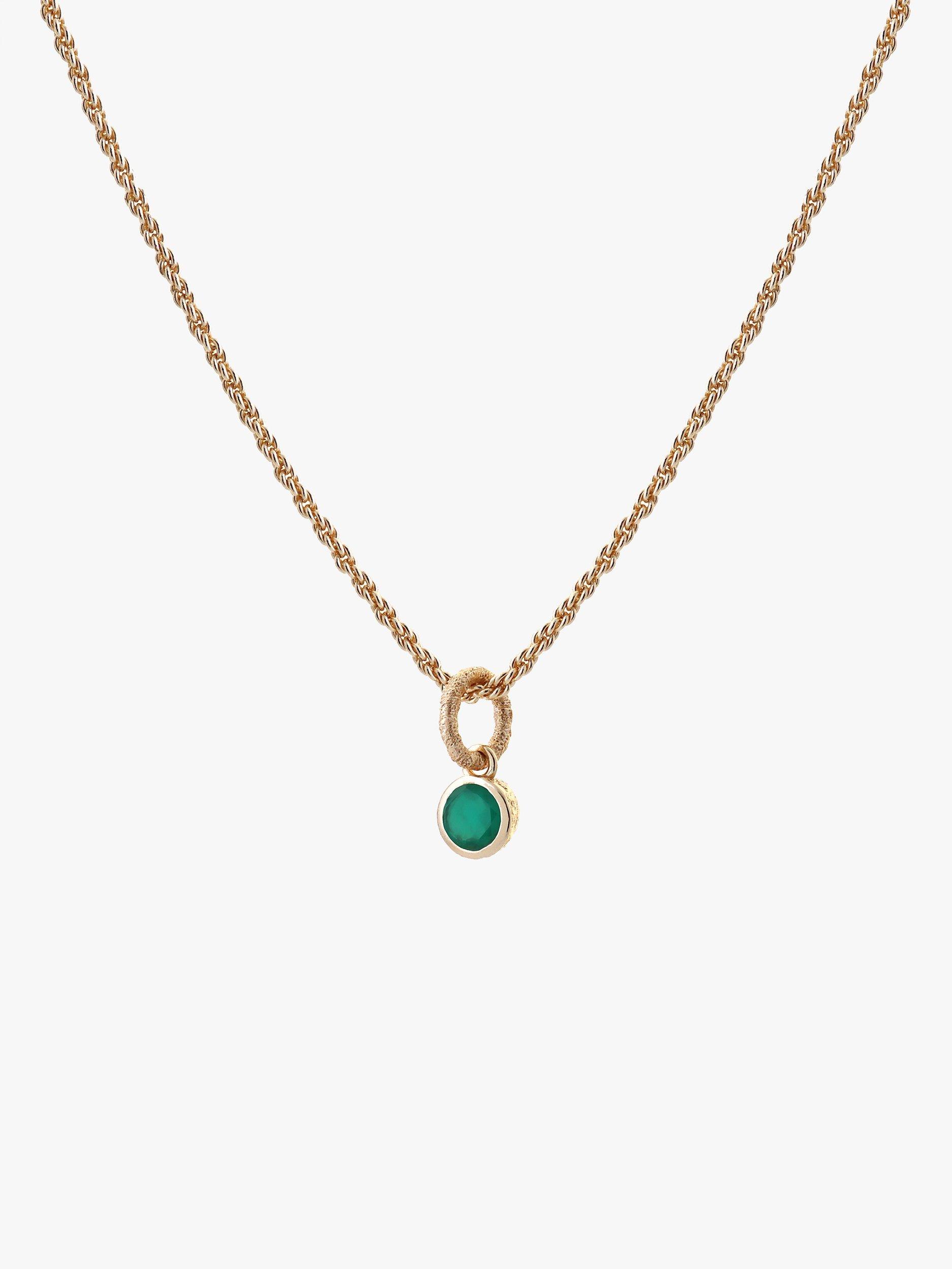 Tutti & Co May Birthstone Necklace, Green Onyx/Gold