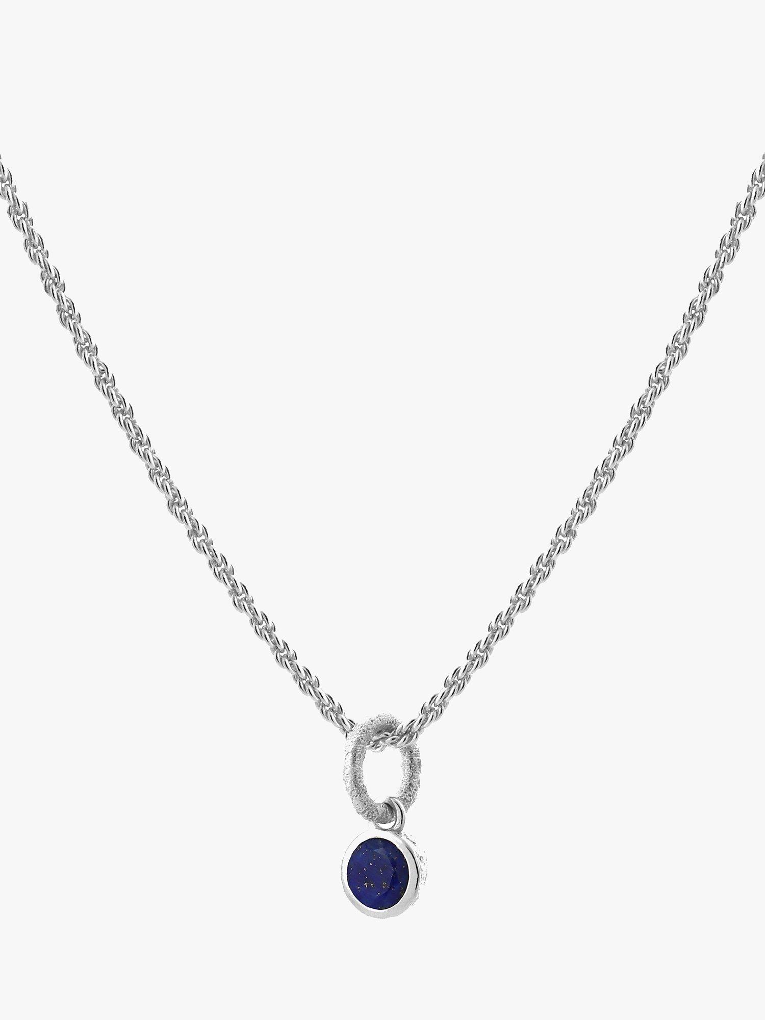 Tutti & Co September Birthstone Necklace, Lapis/Silver