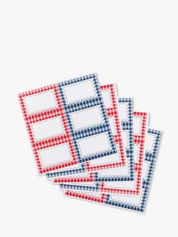 Tala Gingham Print Jam Jar & Food Storage Labels, Pack of 30 - view 2, Blue/Red