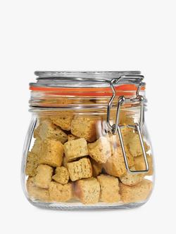 Tala Lever Arm Clip-Top Glass Storage Jar, 500ml, Clear, Clear