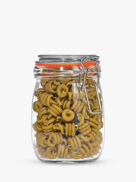 Tala Lever Arm Clip-Top Glass Storage Jar, 750ml, Clear, Clear
