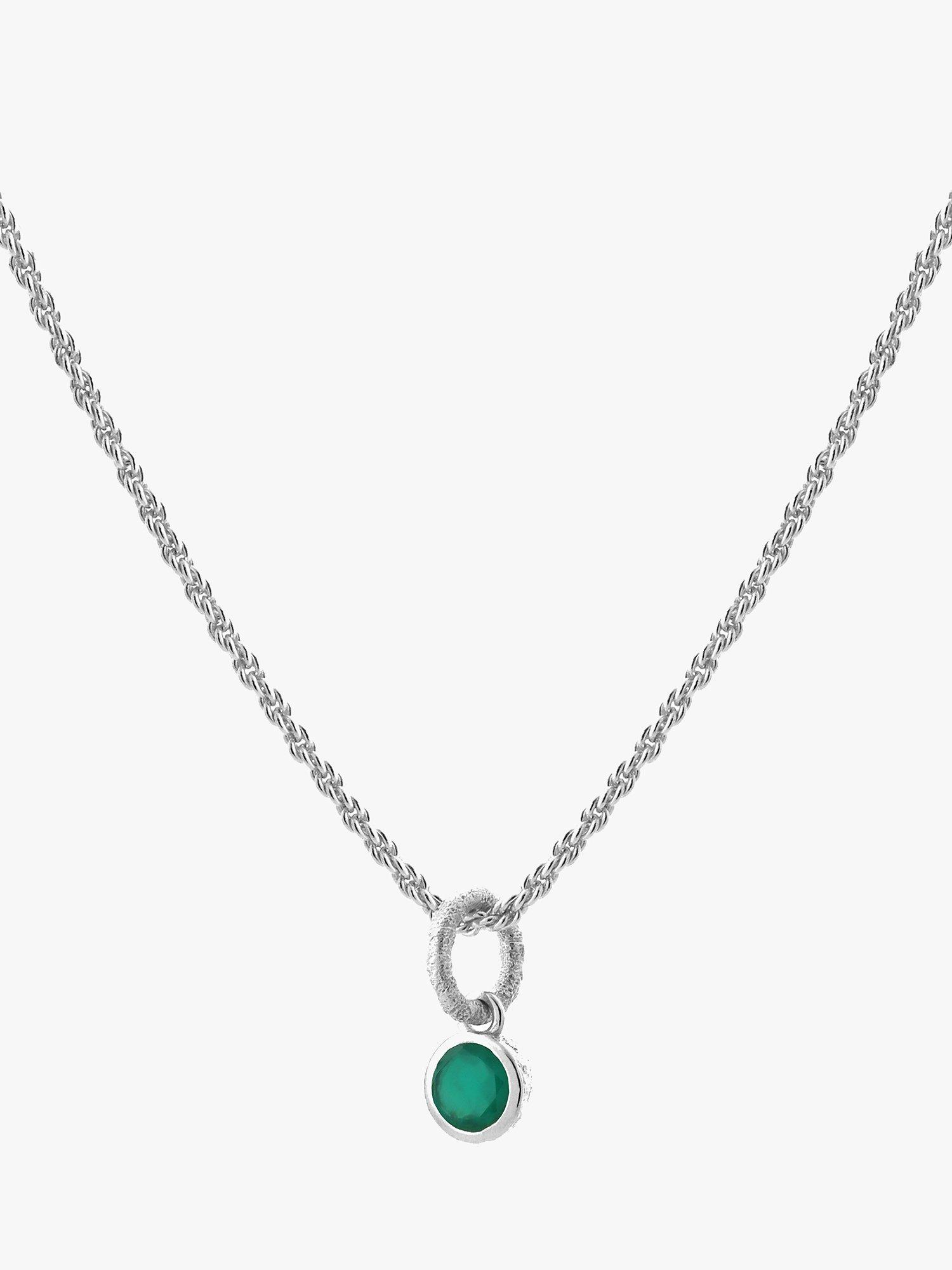 Tutti & Co May Birthstone Necklace, Green Onyx/Silver