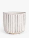 John Lewis Country Ribbed Earthenware Indoor Planter, 23cm, White