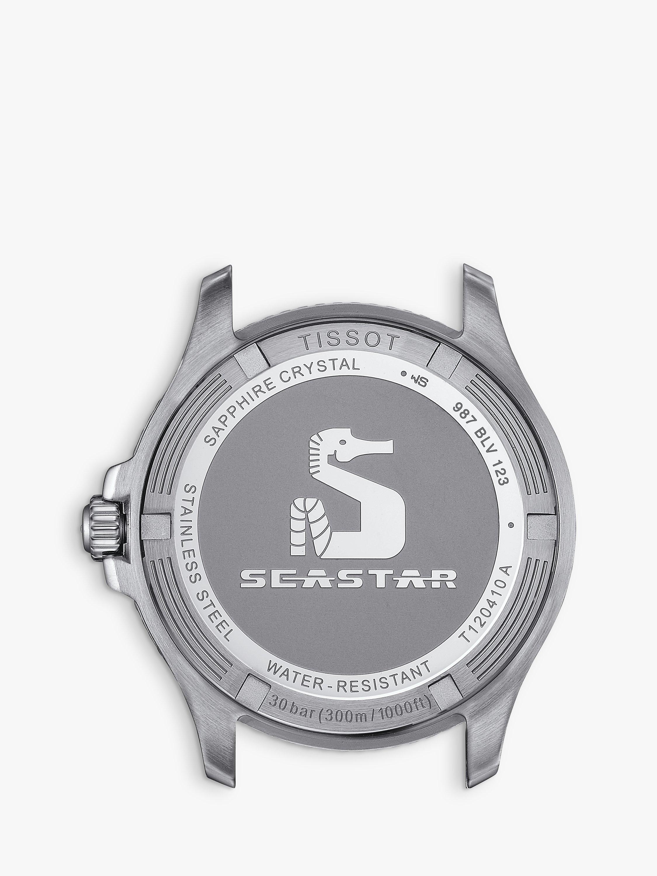 Product image 4 of 4, which shows Tissot T1204101104100 Men's Seastar 1000 Quartz Bracelet Strap Watch, Silver