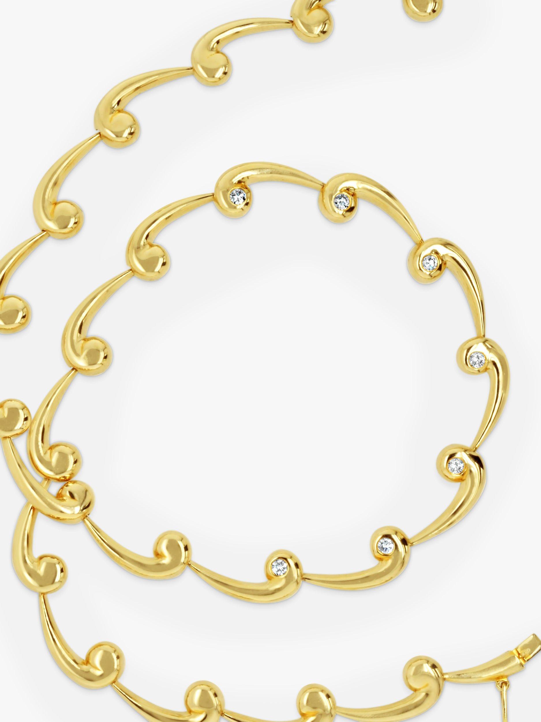 Product image 4 of 5, which shows Milton & Humble Jewellery Pre-Loved 9ct Yellow Gold Diamond Link Necklace, Dated 1998