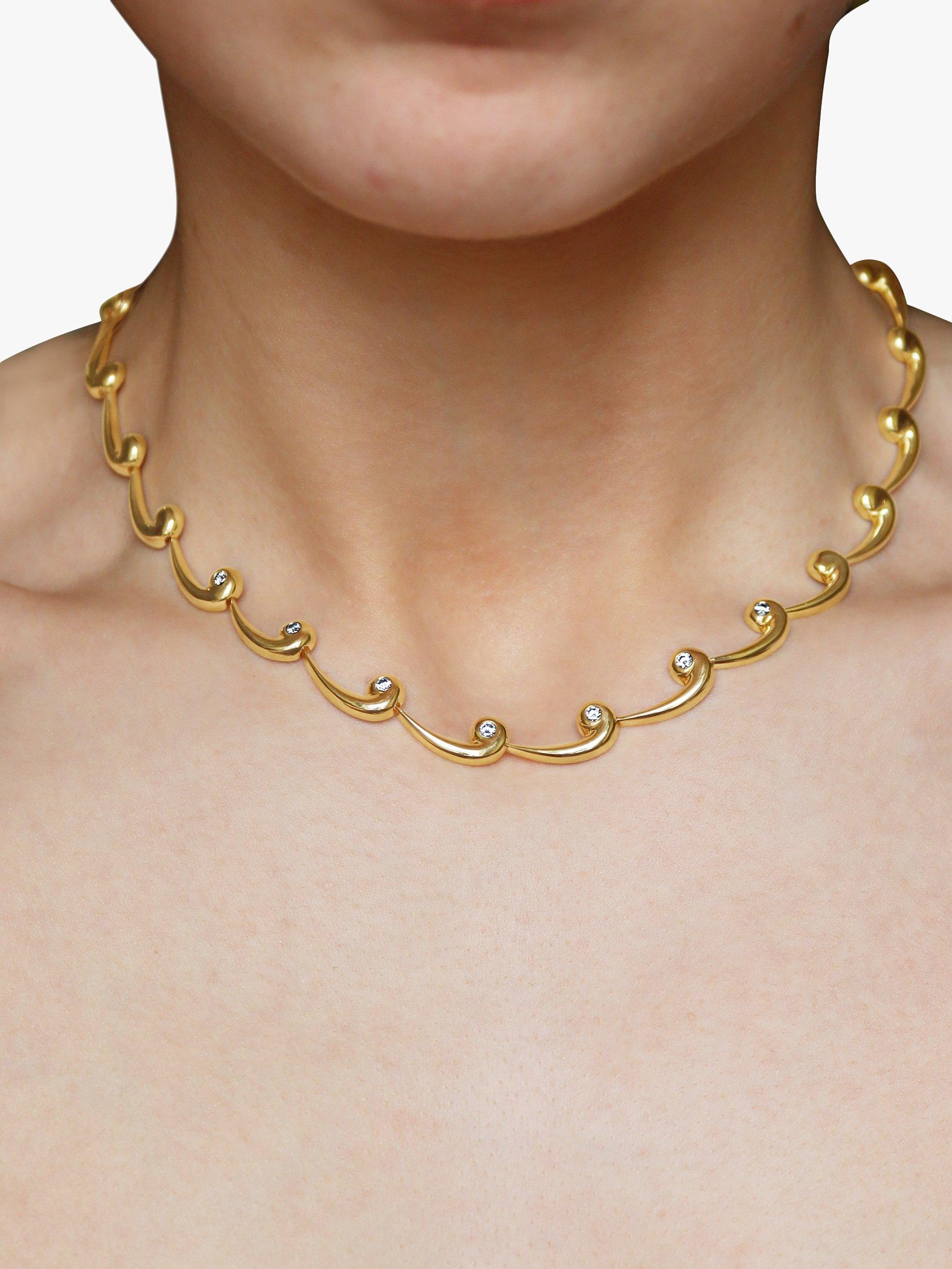 Product image 5 of 5, which shows Milton & Humble Jewellery Pre-Loved 9ct Yellow Gold Diamond Link Necklace, Dated 1998