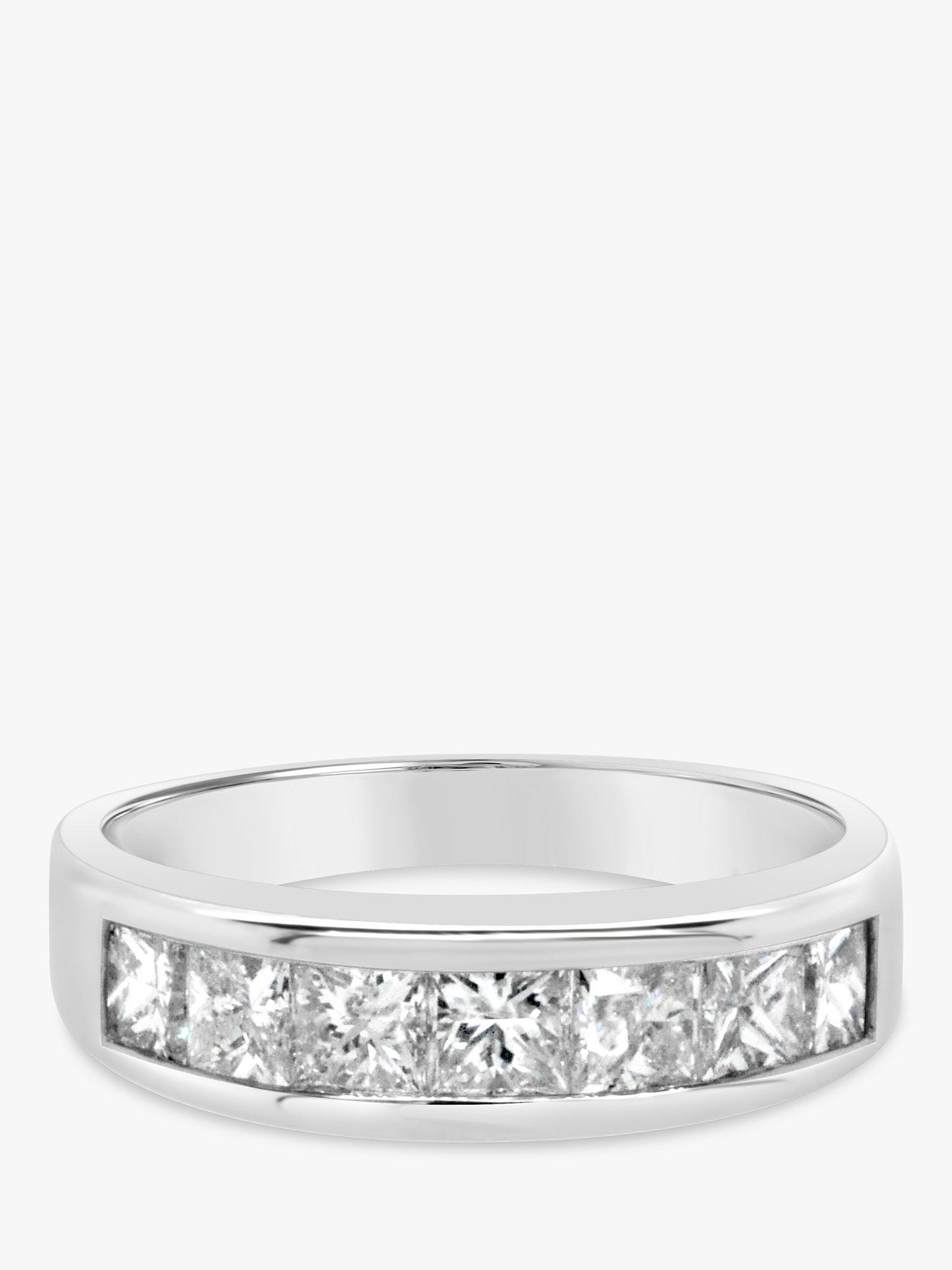 Product image 1 of 6, which shows Milton & Humble Jewellery Pre-Loved 18ct White Gold Diamond Half Eternity Ring