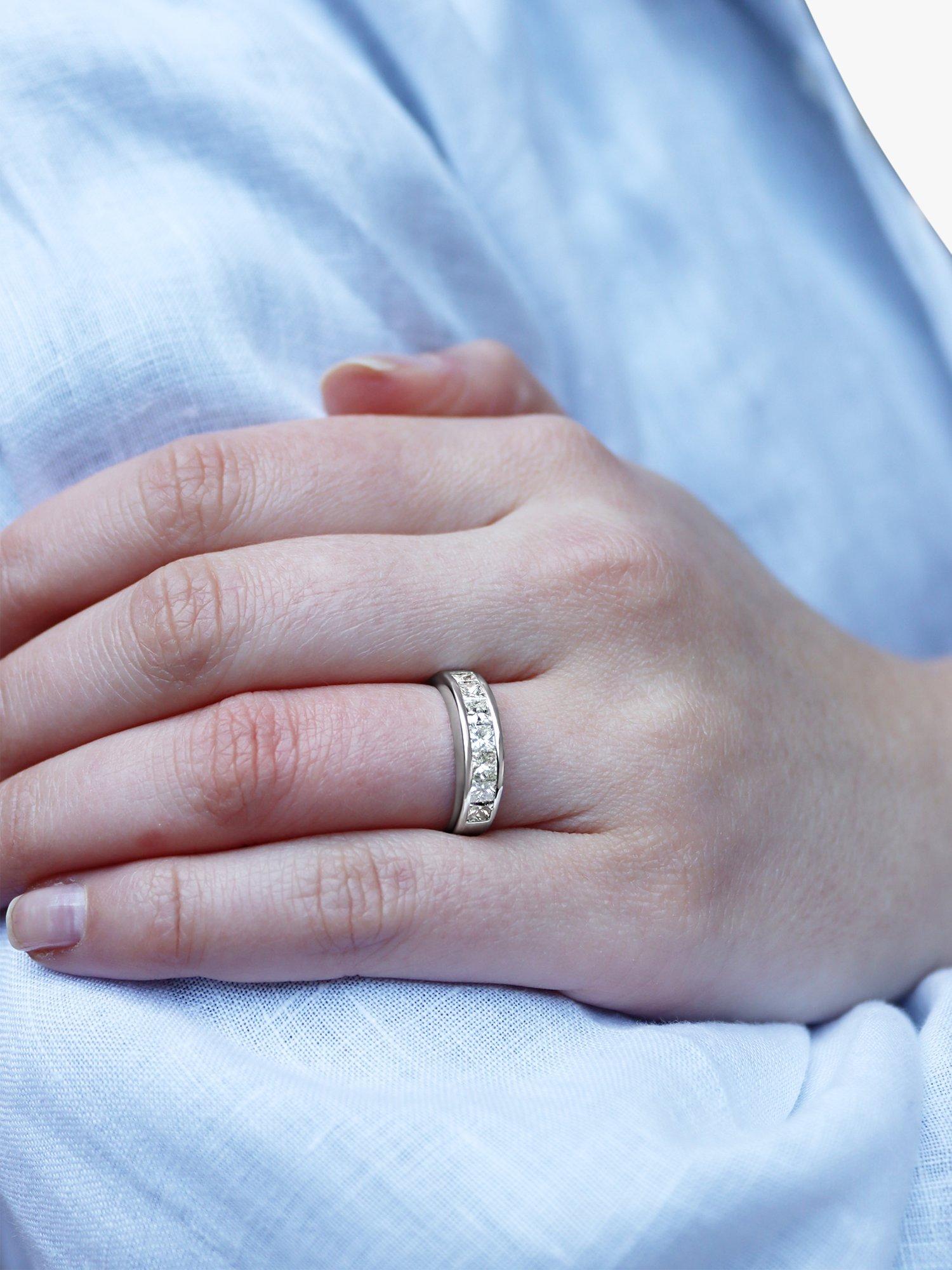 Product image 6 of 6, which shows Milton & Humble Jewellery Pre-Loved 18ct White Gold Diamond Half Eternity Ring