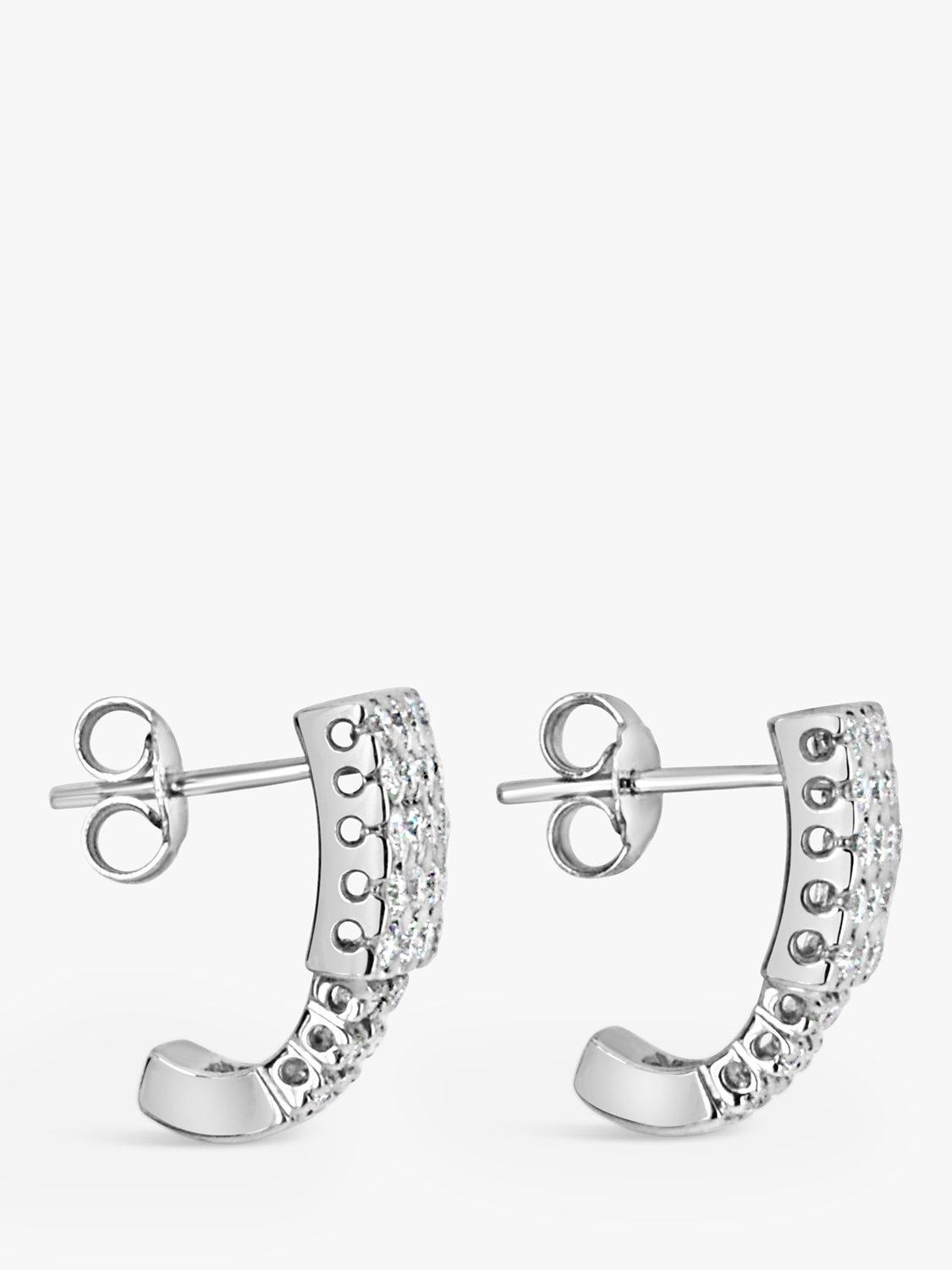 Product image 3 of 4, which shows Milton & Humble Jewellery Pre-Loved 18ct White Gold Diamond Curve Earrings
