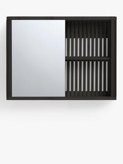 John Lewis Mirrored Slatted Bathroom Cabinet, Slate