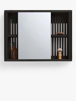 John Lewis Mirrored Slatted Bathroom Cabinet - view 2, Slate