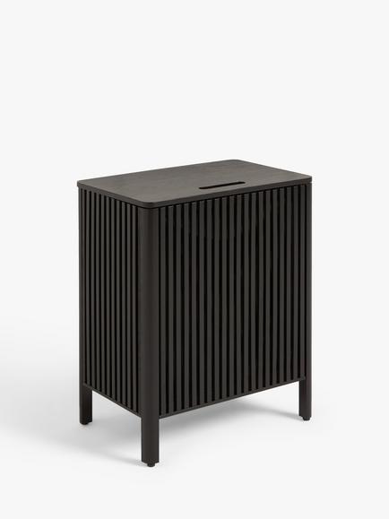 John Lewis Slatted Bathroom Laundry Bin, Slate